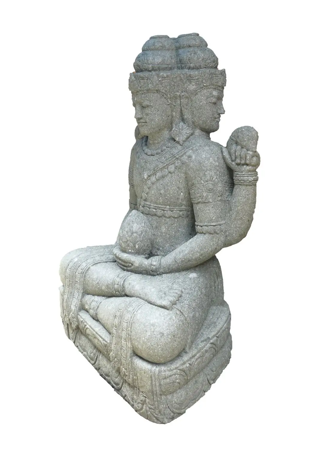 Product image 6 of the product “Sitting Tri Murti with 3 heads, 147cm Height, Natural ”